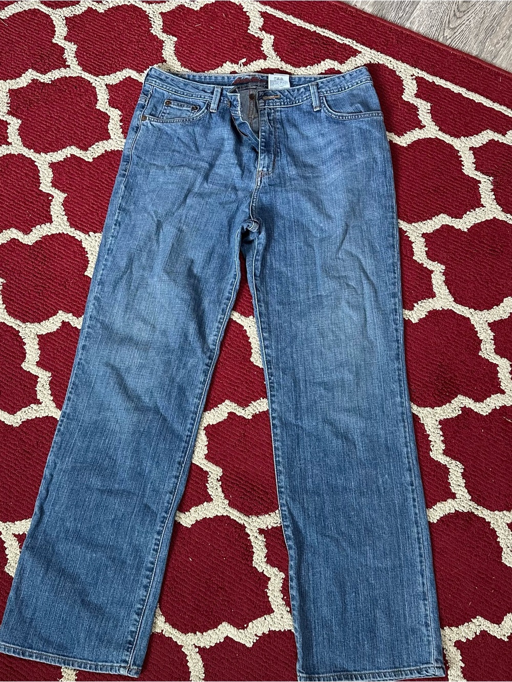 Eddie Bauer Women's Blue Straight-Leg Jeans